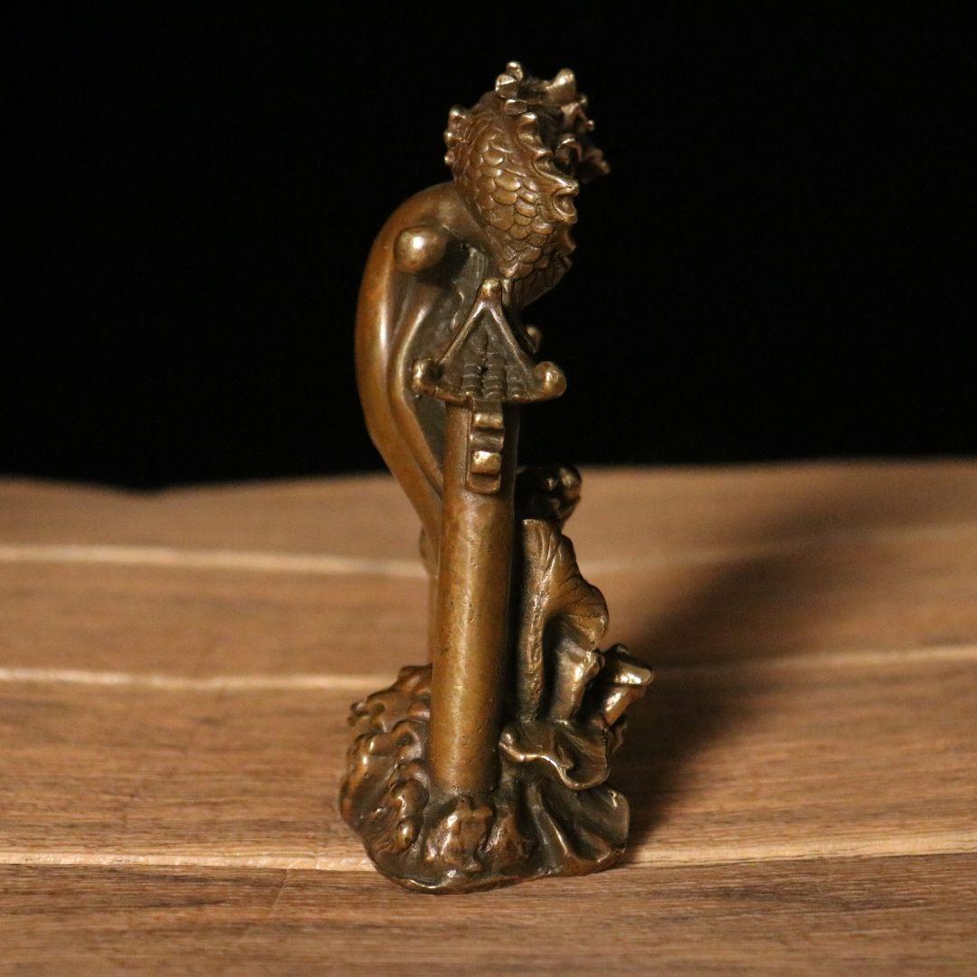 銅器 鯉躍龍門 客間 茶台 机 事務室 風水開運 装飾品 工芸品 置物