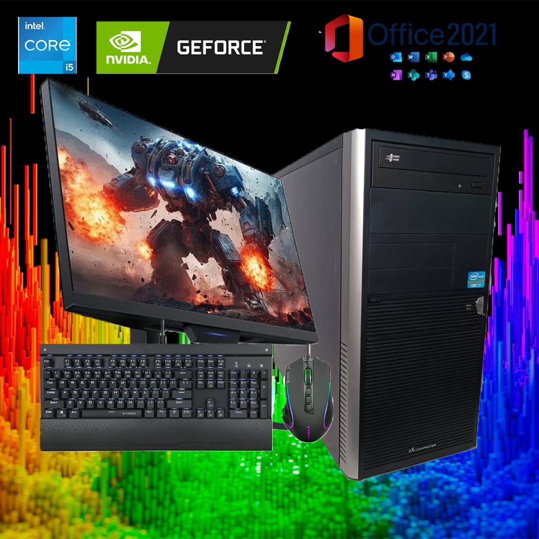 激安ゲーミングPCフルセット】快適動作！MS Office搭載 GTXグラボ