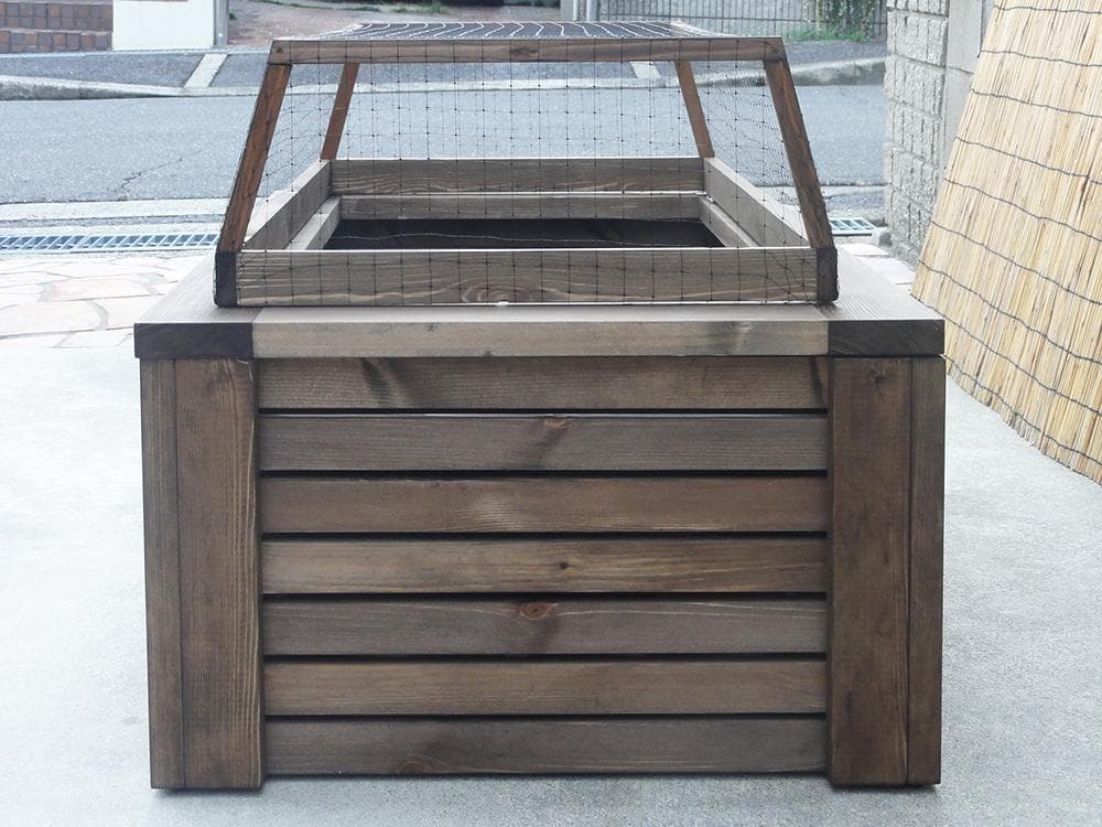 ビオトープ 60L トロ舟＆木枠セット（3D防鳥網付き・棚付き