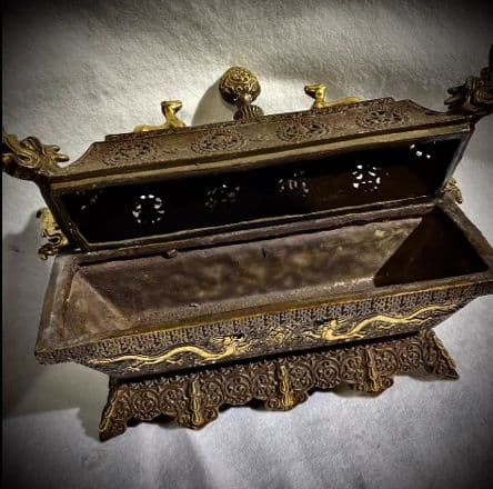 銅器 仏教 八宝香炉 古美術 コレクション品 銅製 工芸品 彫刻装飾品
