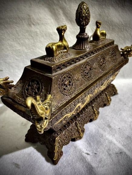 銅器 仏教 八宝香炉 古美術 コレクション品 銅製 工芸品 彫刻装飾品