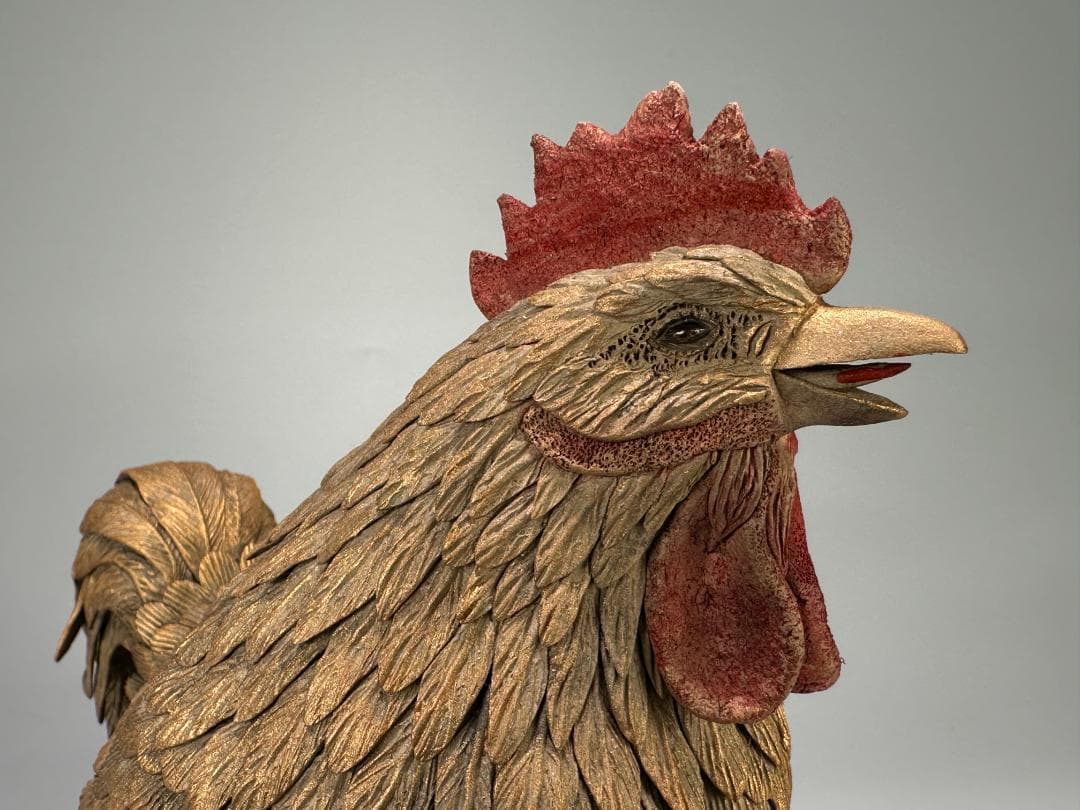 台湾陶磁 作家品 郭金蒼 在銘 鶏 置物 縁起物