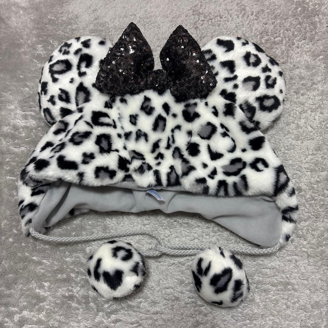 ディズニー ファンキャップ ヒョウ柄 グレー ミニー - メルカリ