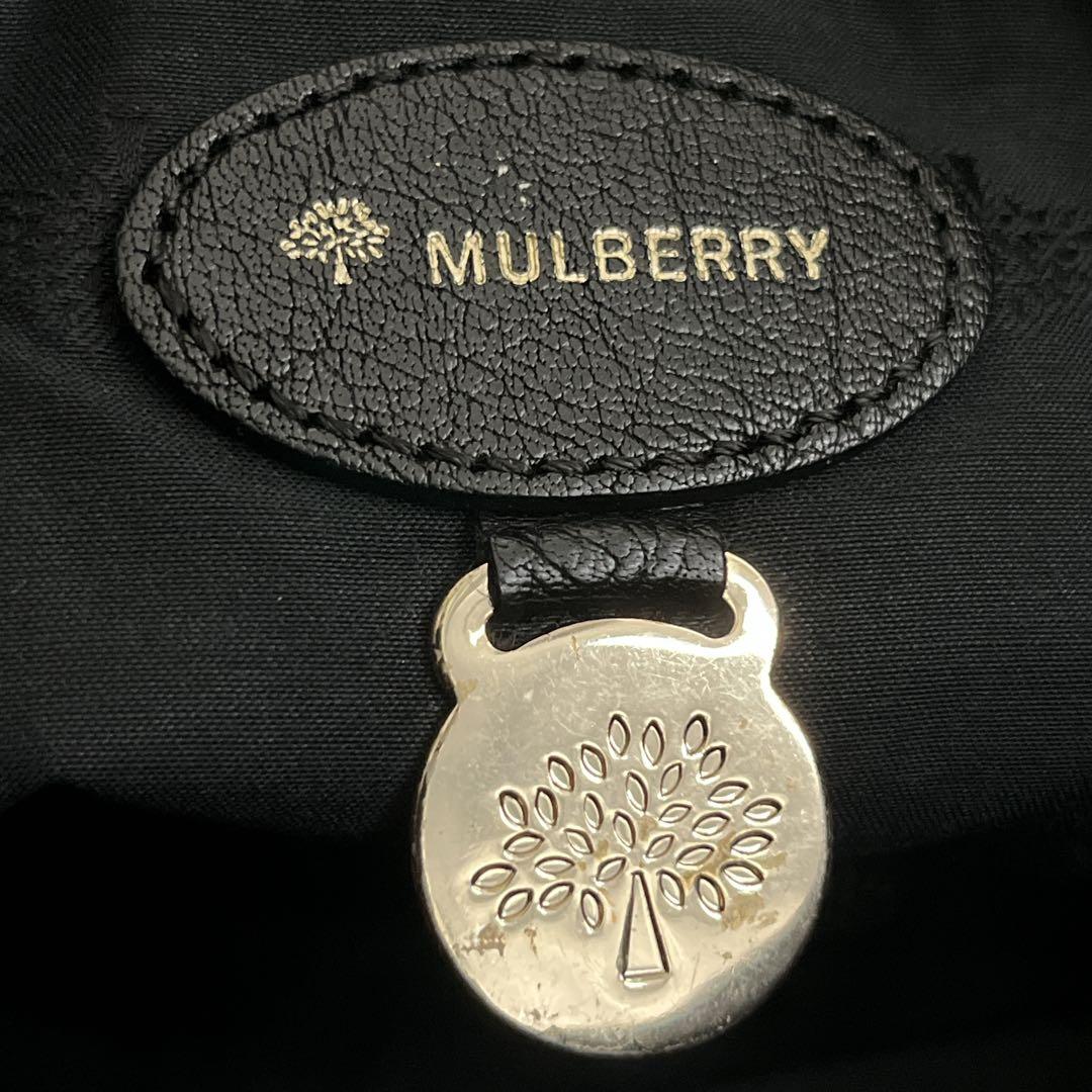 マルベリー　ショルダーバッグ　ターンロック　カーフスキン　金具　ブラック　レザー