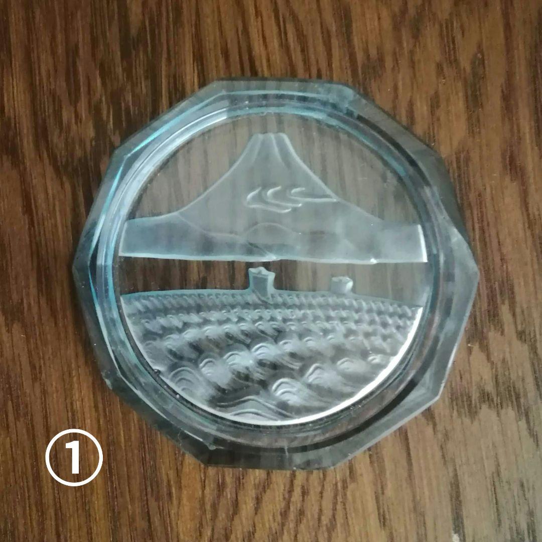 ガラスコースター各種 11枚 昭和レトロ 富士山 幾何学文様