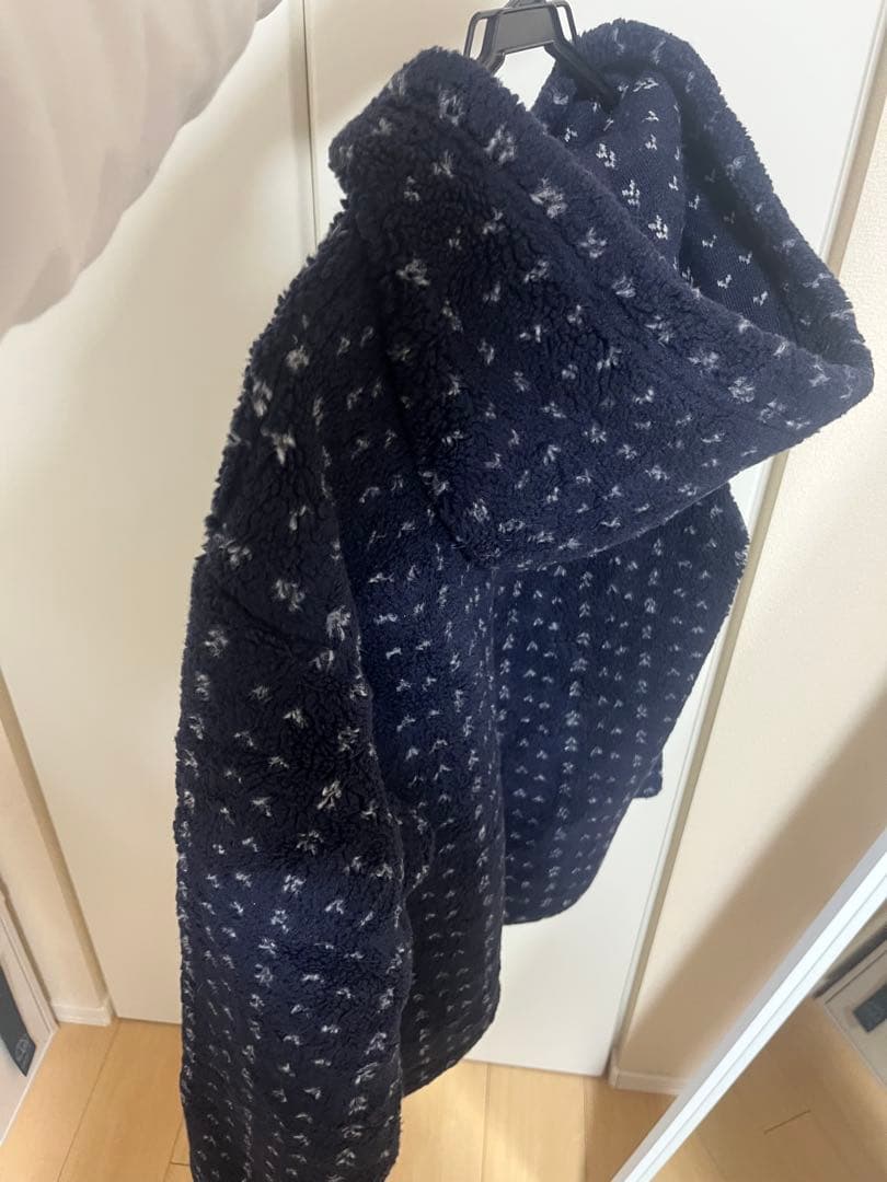 珍品　杉咲花冬のなんかさ、春のなんかねバーズアイ柄フリースハーフジップパーカー