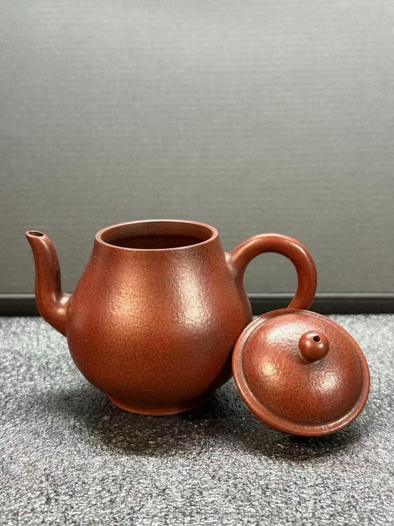 孟臣 底款 刻漢詩 自有一山川】紫砂壷 朱泥 段泥 煎茶