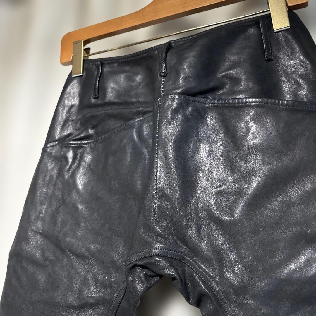 incarnationホースレザーサルエルパンツ オーバーロックステッチ