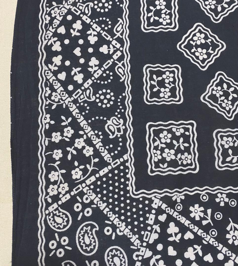 レアカラー ブラック クッキー パリス 13960 ビンテージバンダナ 1582