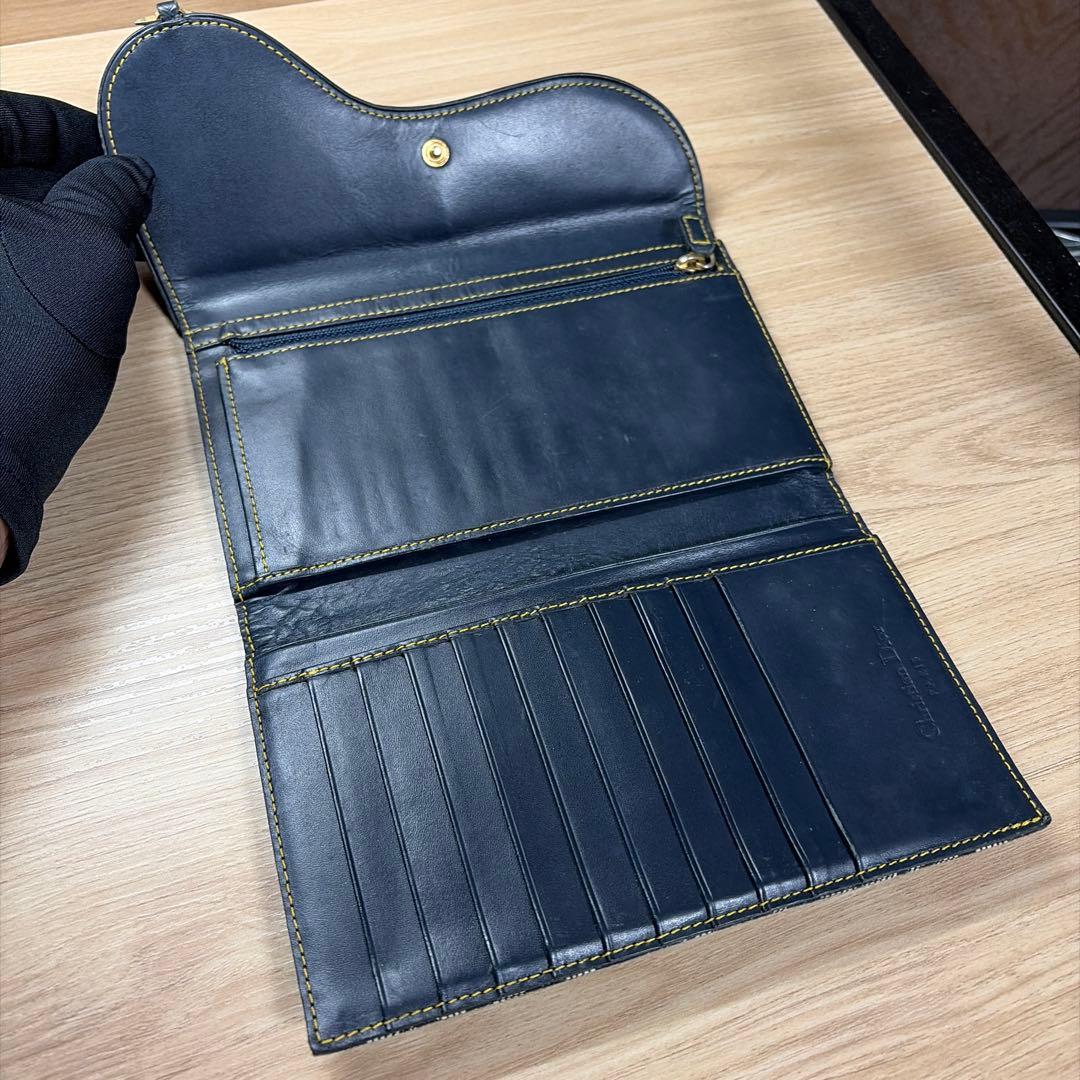 Dior 三つ折り財布 ネイビー - メルカリ