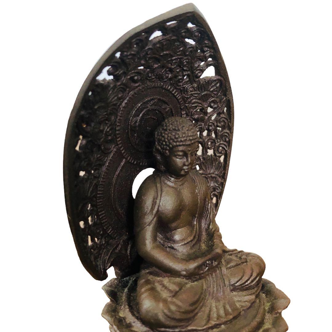 仏教美術 銅製 細密 阿弥陀如来座像 山名常人作 共箱 時代 Culture