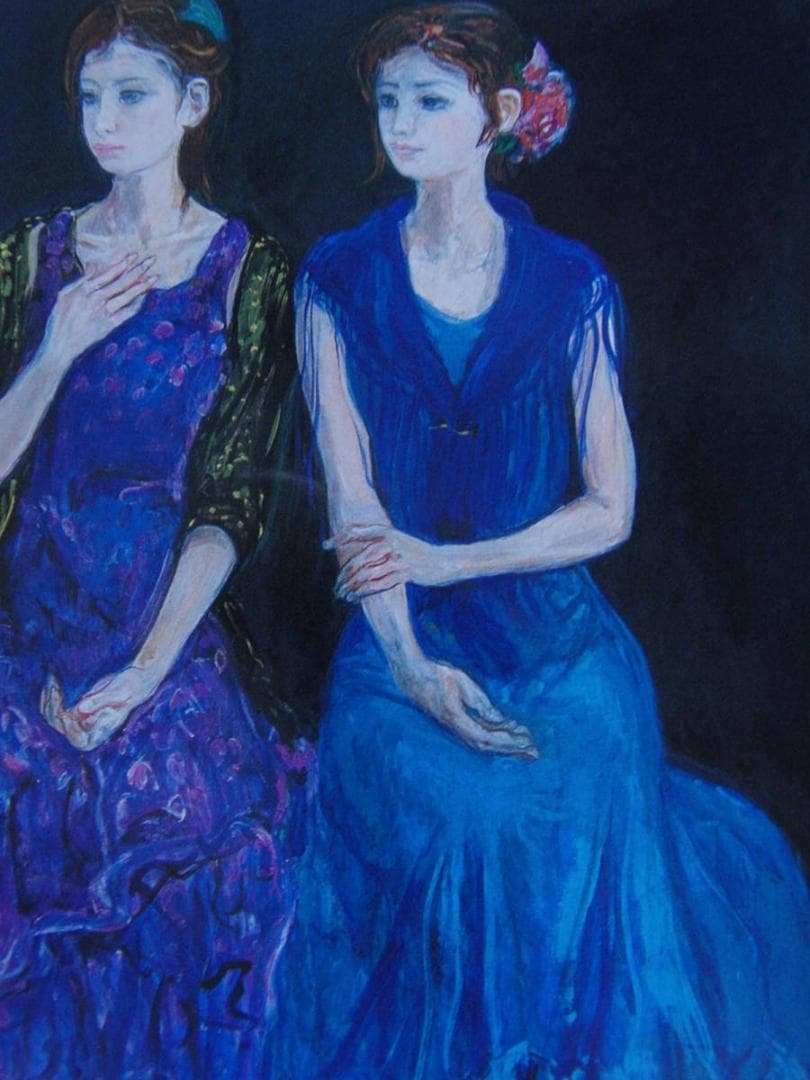 円地信二、【フラメンコの友】、希少な額装用画集より、新品額装付、状態良好