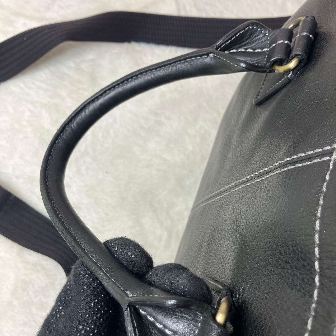 美品✨土屋鞄 プロータ ３室 2way レザー ステッチ ビジネスバッグ 黒