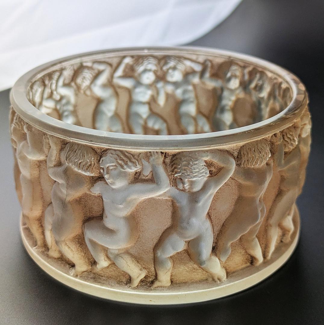 ☆生命の神秘☆ルネ ラリック アンファン希少な茶パチネ蓋物神秘の子供