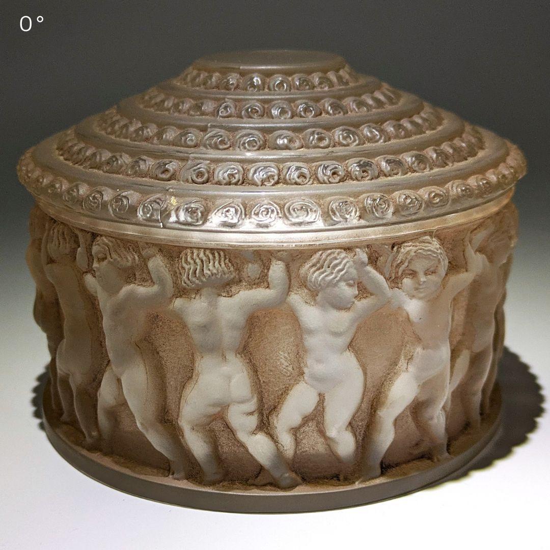 ☆生命の神秘☆ルネ ラリック アンファン希少な茶パチネ蓋物神秘の子供