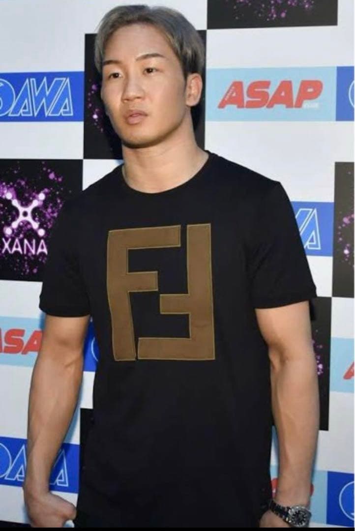 希少サイズ 朝倉未来選手着用 FENDI ロゴTシャツ ブラック Lサイズ