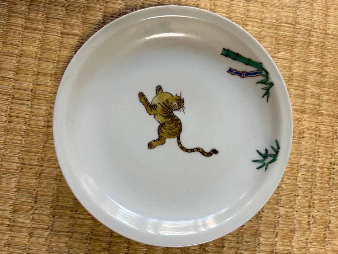 初代徳田八十吉 古九谷写絵変り中皿 5枚 九谷焼 古