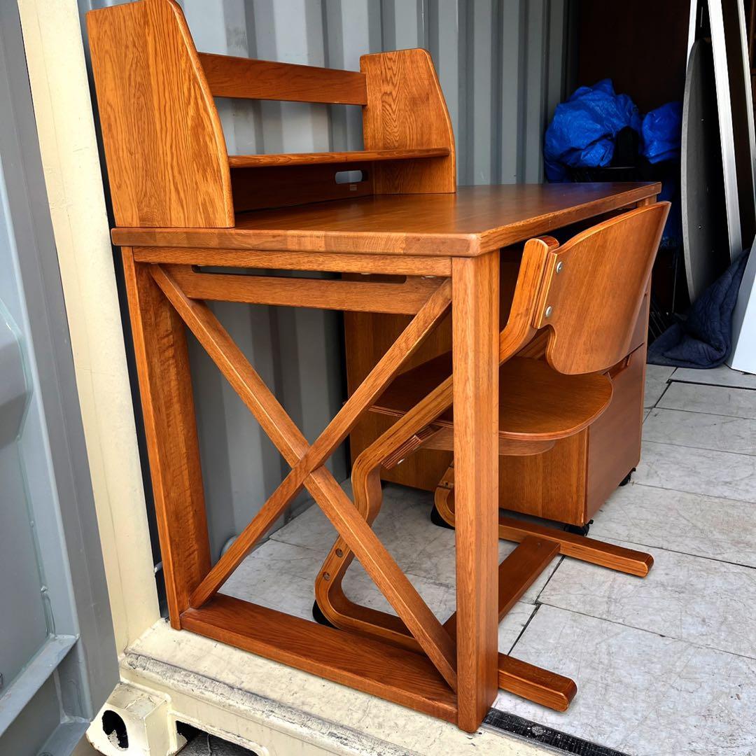 取付無料！コスガ家具 ワークショップ 天然木ワーキングデスク・ワゴン