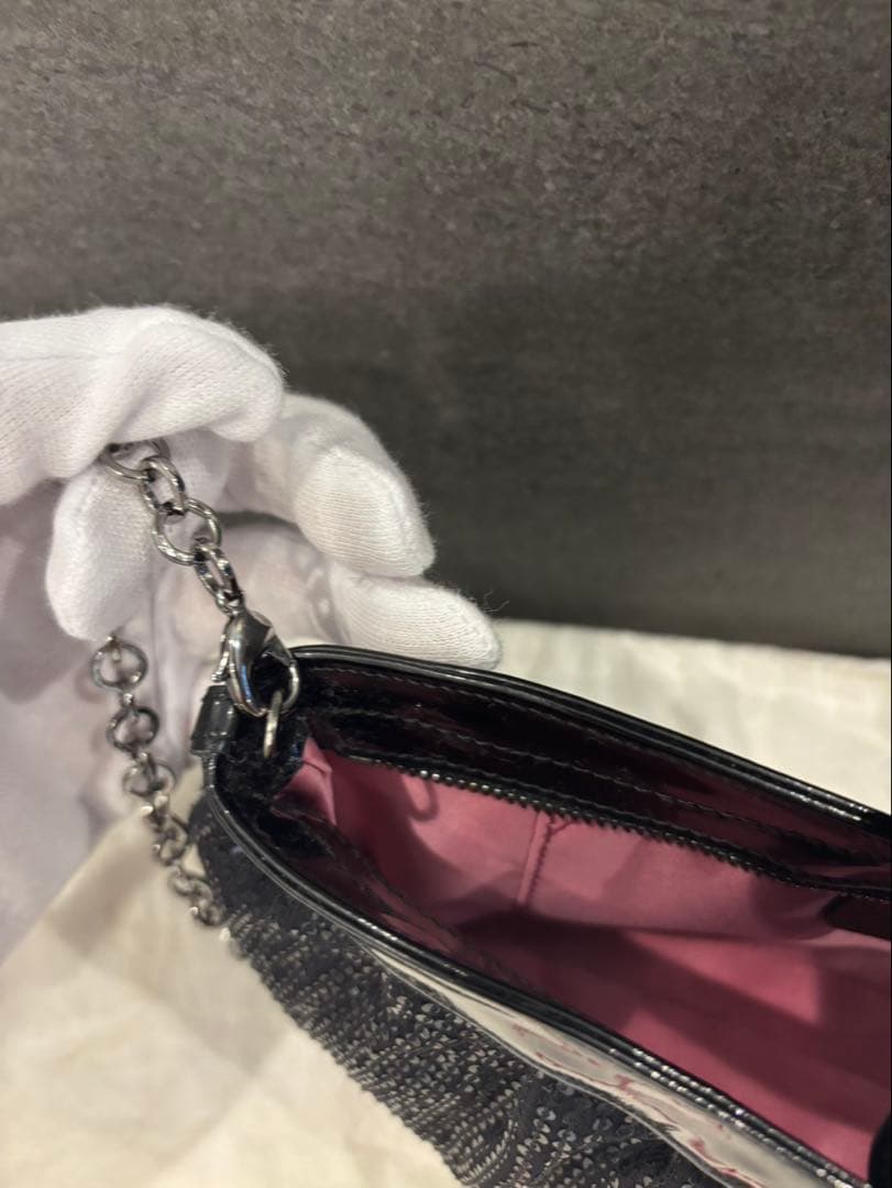 フェラガモ　ガンチーニ　ストーン　スパンコール　パーティーバッグ