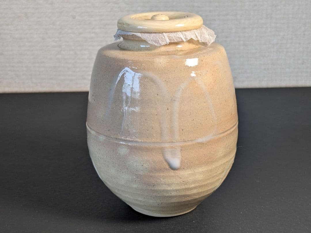 個展出品作】【上作】朝日焼 松林豊斎 茶入 替え仕覆 定家