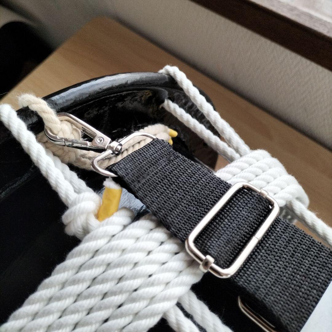 ミズキ様ご依頼商品」担ぎ太鼓 和太鼓 天然皮革 ストラップ付き 中古品