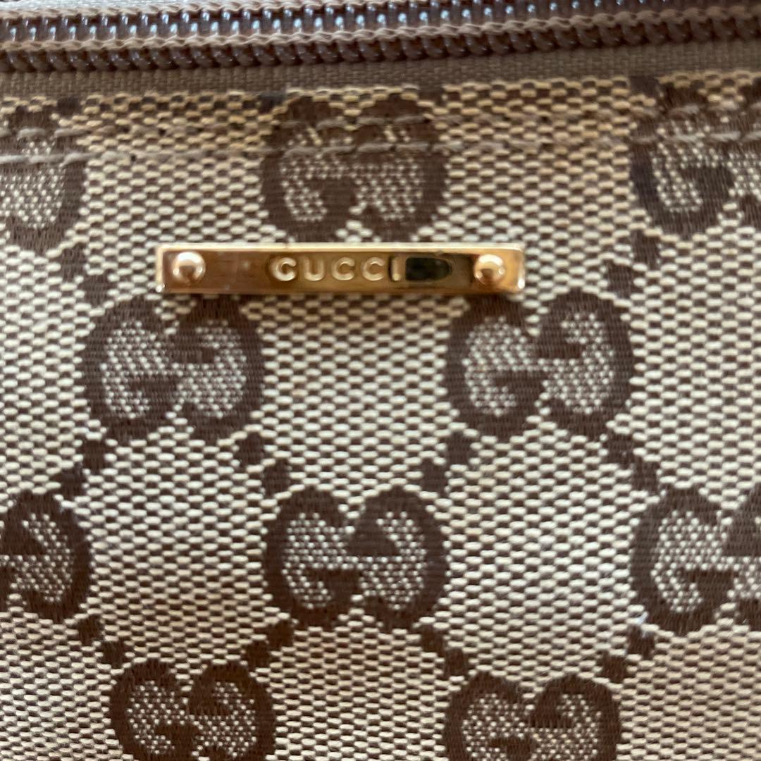 【美品】GUCCI ミニハンドバッグ　アクセサリーポーチ　GG柄　レザー
