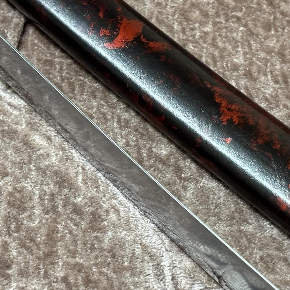 模造刀剣 逆刃刀 大刀 茶糸仕様 雲龍鞘 黒朱乱れ塗り鞘 木製鞘 るろうに剣心