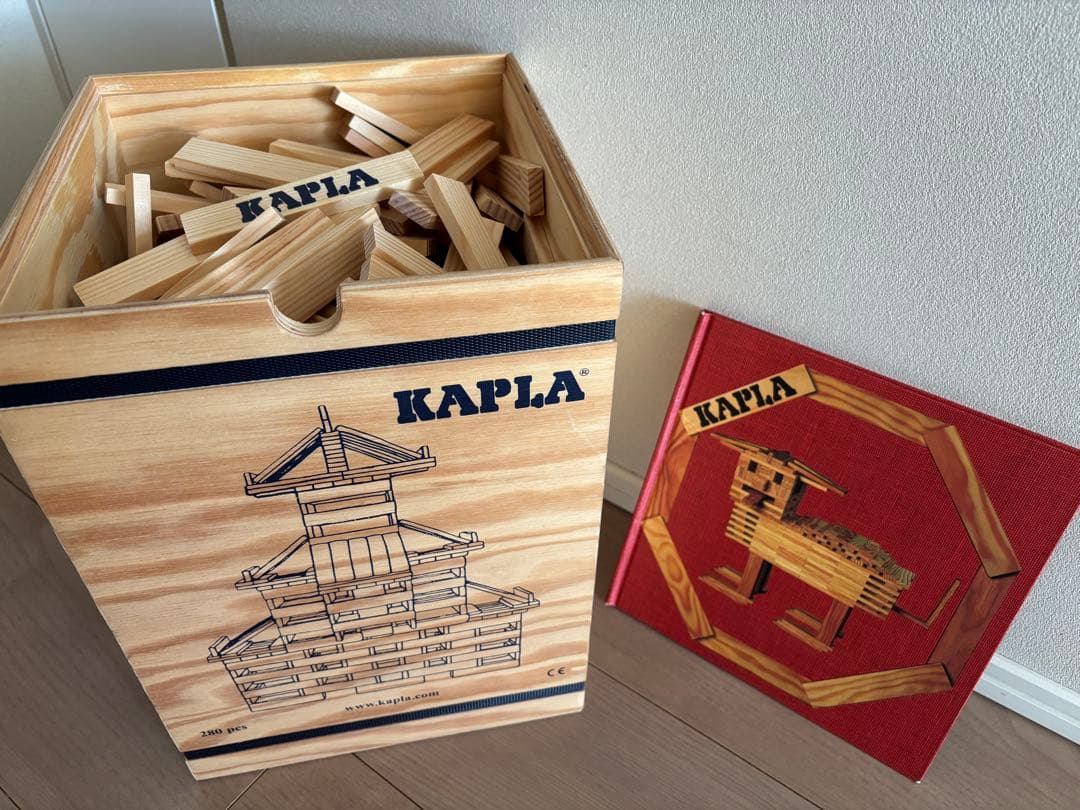 KAPLA 木製ブロック 280ピース 箱・赤本付き