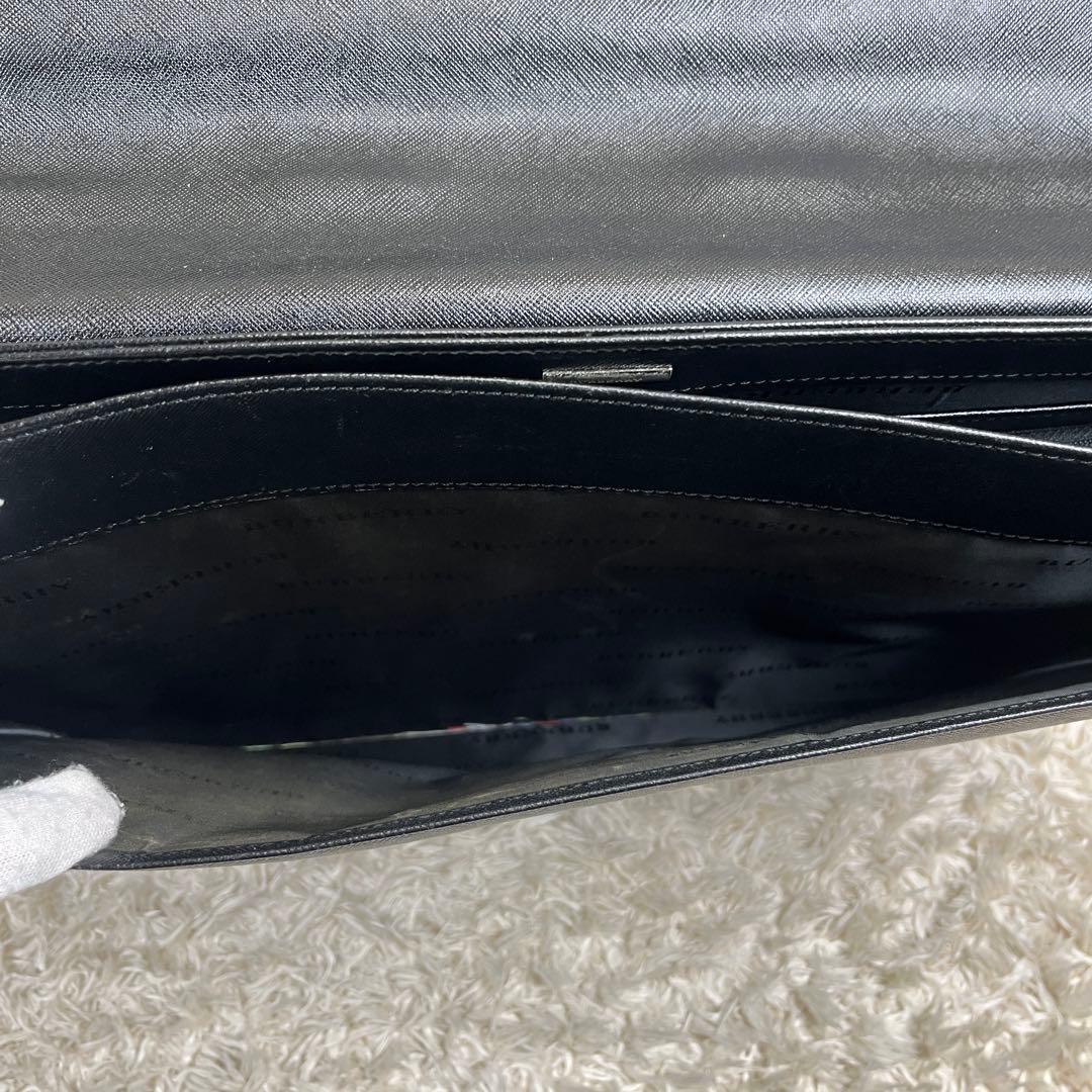 バーバリー ビジネスバッグ ブリーフケース サフィアーノ レザー A4 ブラック