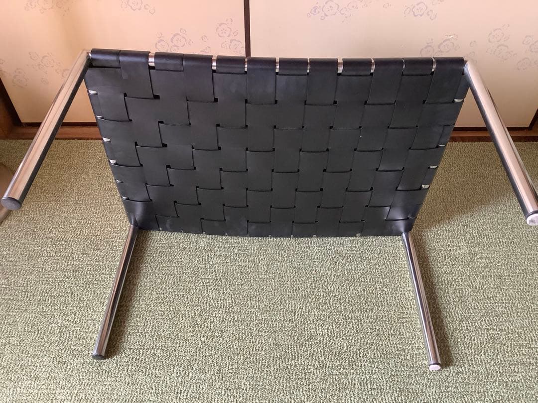 Actus ステンレスフレーム　革スツール