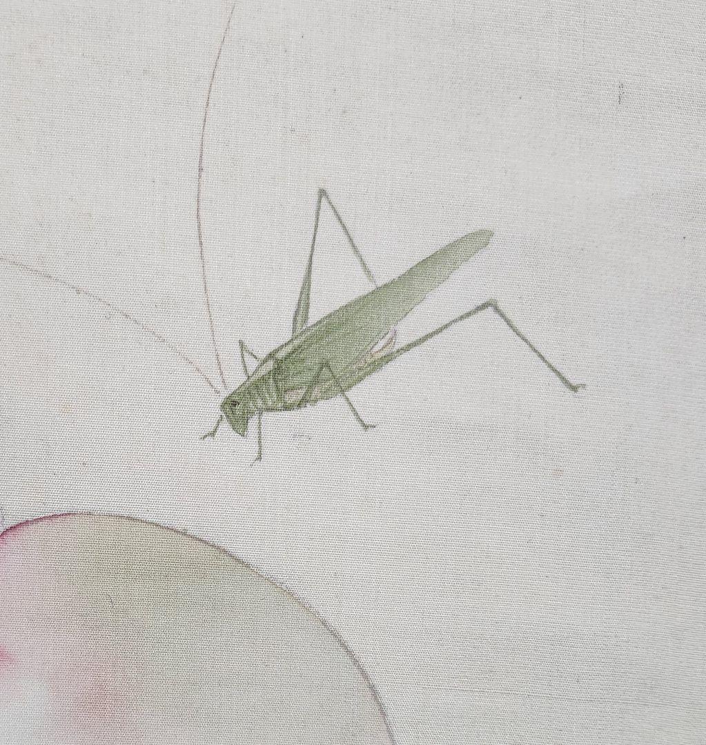 桃に虫図】広田百豊 2609 掛け軸 肉筆 - メルカリ