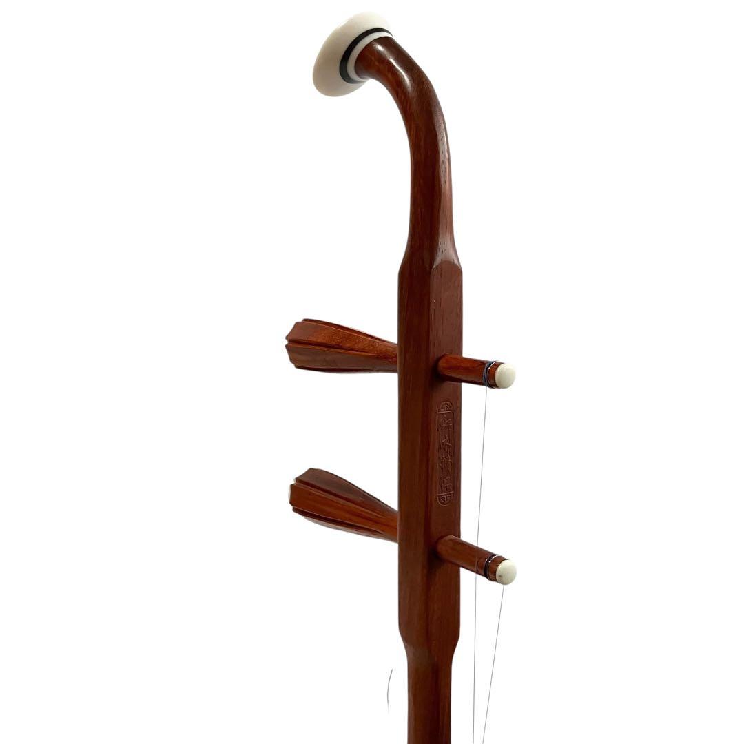 【未使用】 蘇州二胡 紅木 中国楽器 胡弓 弦楽器 セミハードケース付 二胡