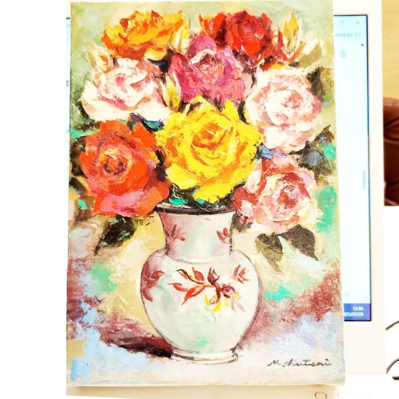 ☆奥谷全弘☆「 薔薇 」油絵 SM