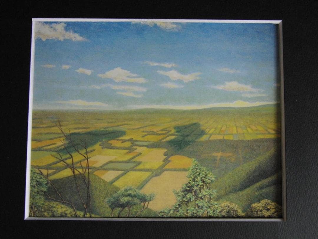 高橋新二、【十勝遠望】、希少な額装用画集より、新品額装付、状態良好