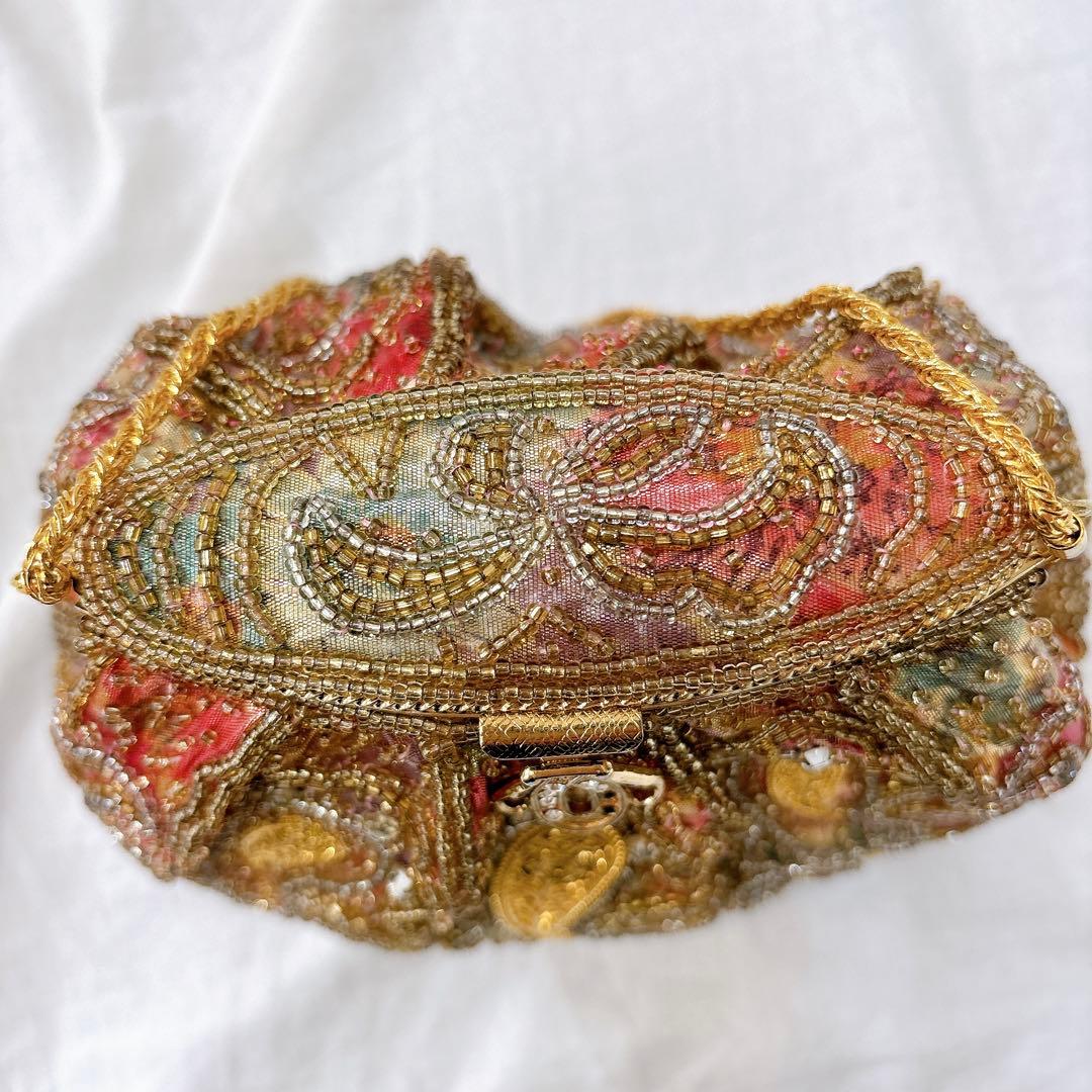 激レア品✨アンティークバッグ　高級　ビーズバッグ　パーティーバッグ　ハンドバック