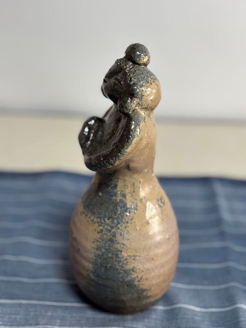 青灰色 陶器の人形 2点セット