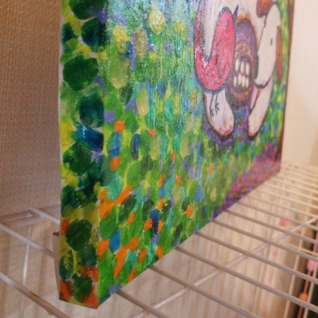 油絵 FUUTA様専用 友だちの卵を守る犬