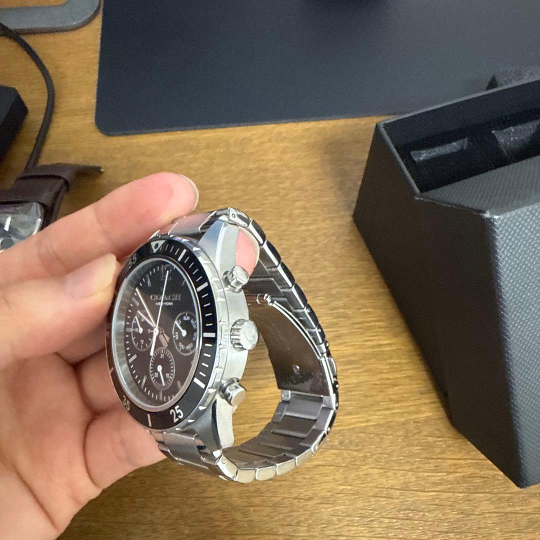 COACH クロノグラフ腕時計 シルバー/ブラック