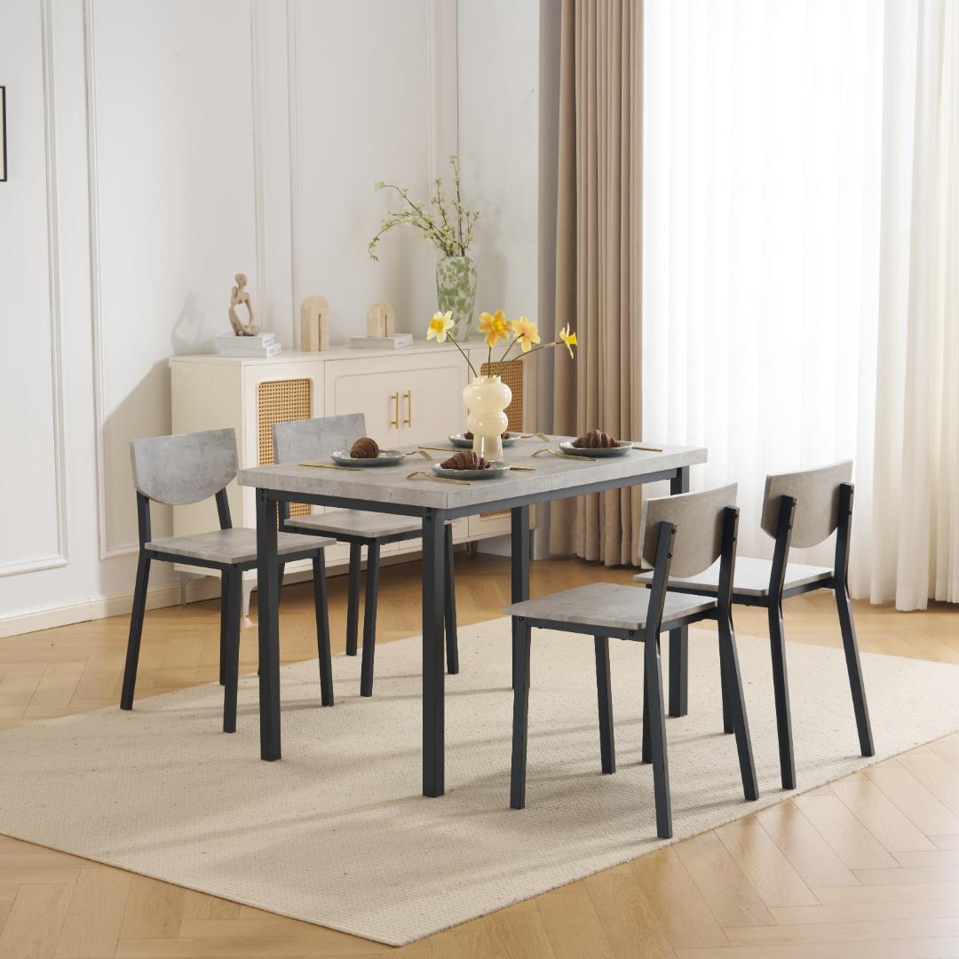 予約先行販売！1000円OFF4人掛け テーブル＆チェア4脚　オシャレ　GRAY