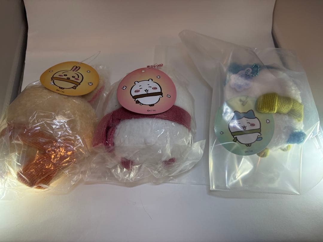 ちいかわ【新品】ぬくぬくの装いマスコット、ちいかわ、ハチワレ、うさぎ、3点セット