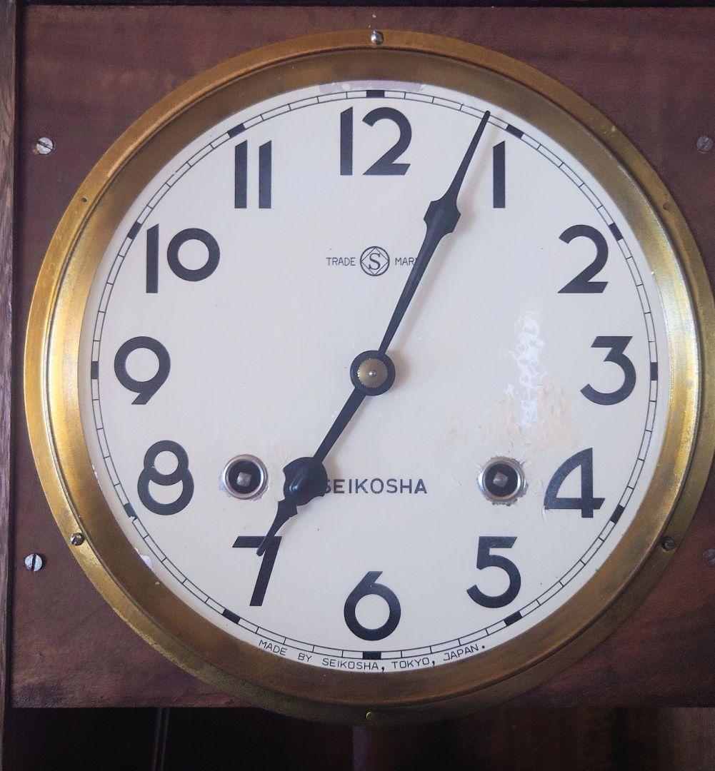 〈完動・美品〉精工舎　宮型ゼンマイ振り子掛時計　昭和レトロ　ボンボン時計　古時計