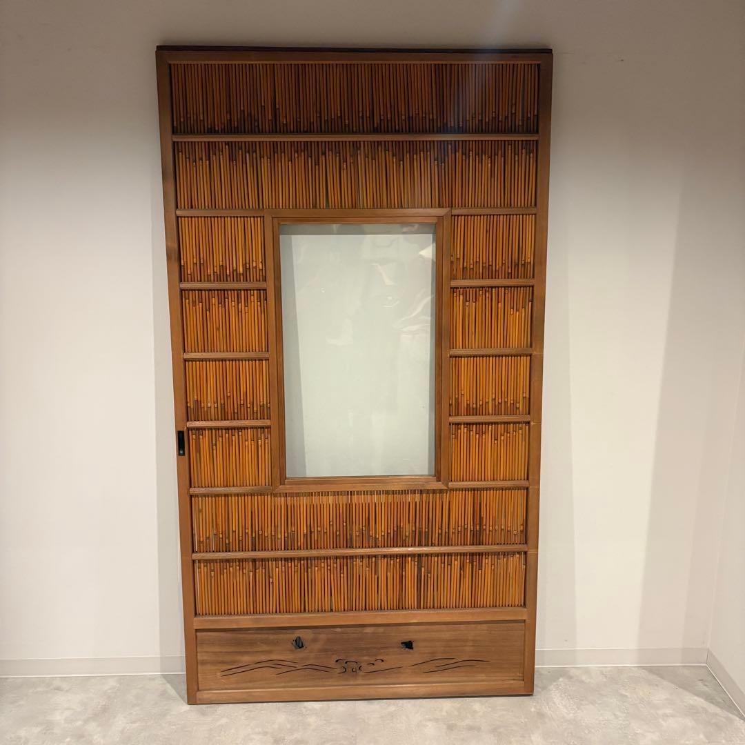 古い建具 ガラス戸 1枚 簾戸 すど 葦戸よしど 夏障子 ▽現状販売