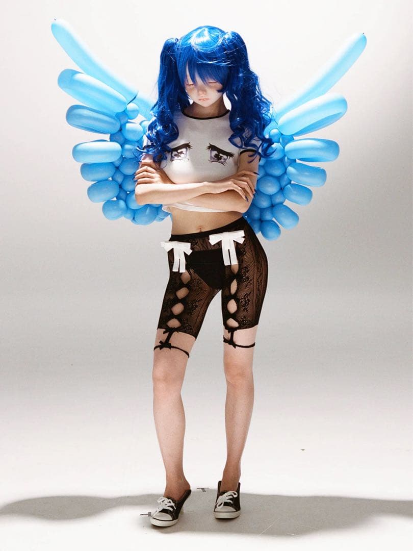 Nodress 2024ss ブラック リボン レース ストッキング　五分丈