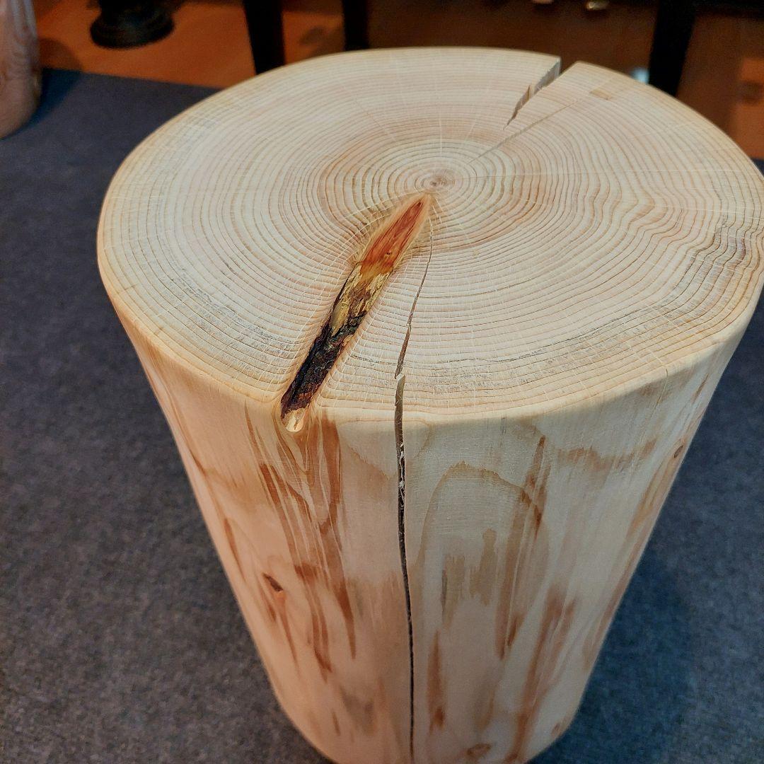 リ　檜 切り株 丸太 椅子 スツール 高さ約39㎝
