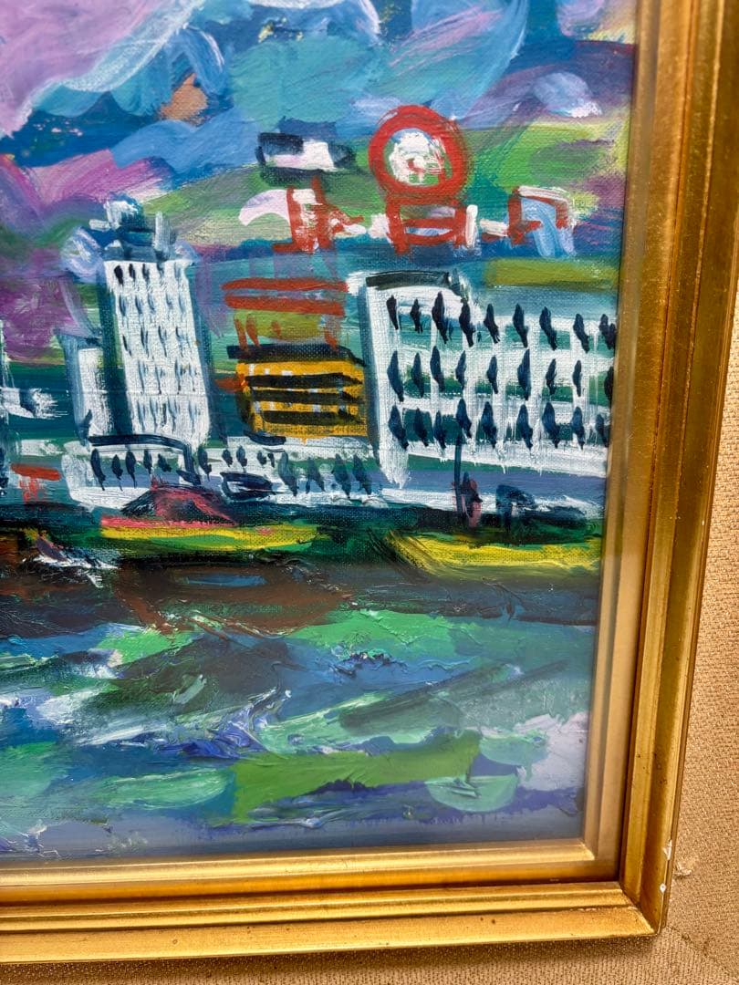 ケ*ん様 #藤田謹三「香港 」1969年 油彩画