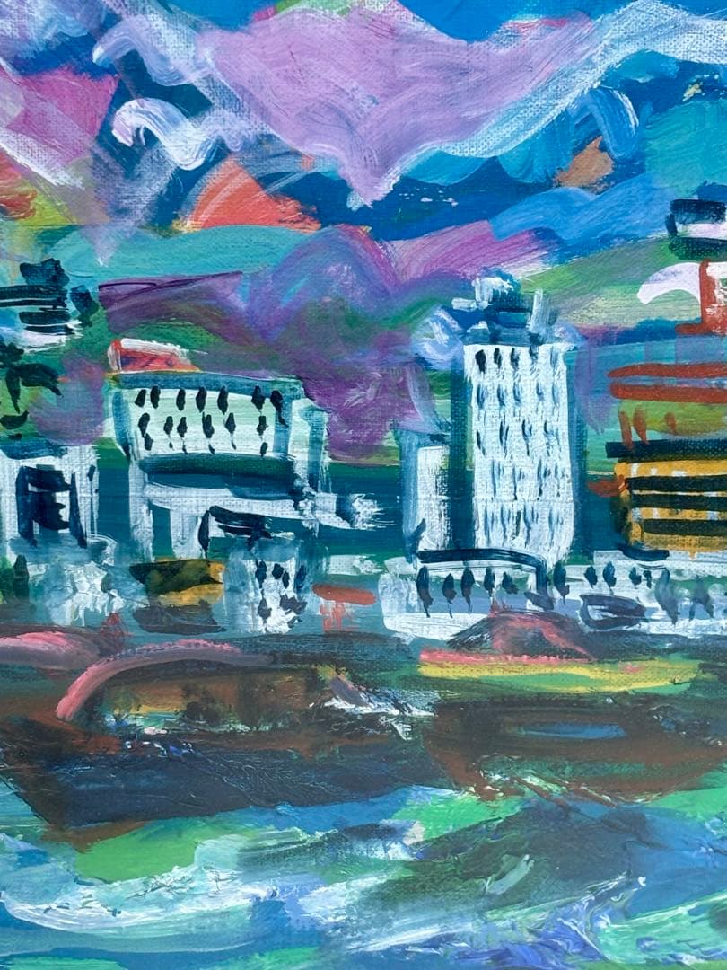 ケ*ん様 #藤田謹三「香港 」1969年 油彩画