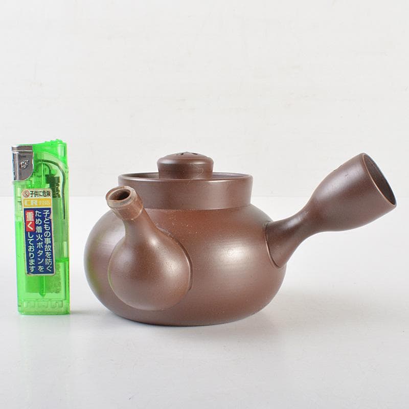 煎茶道具萬古焼伊藤実山作急須茶壷共箱CR7256