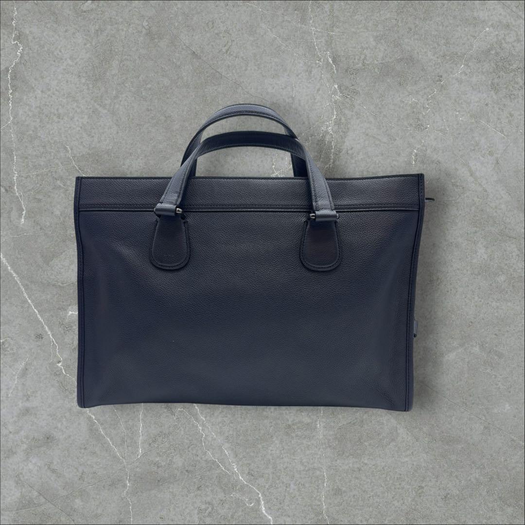 COACH ブリーフケース 2way レザー ネイビー系 71614