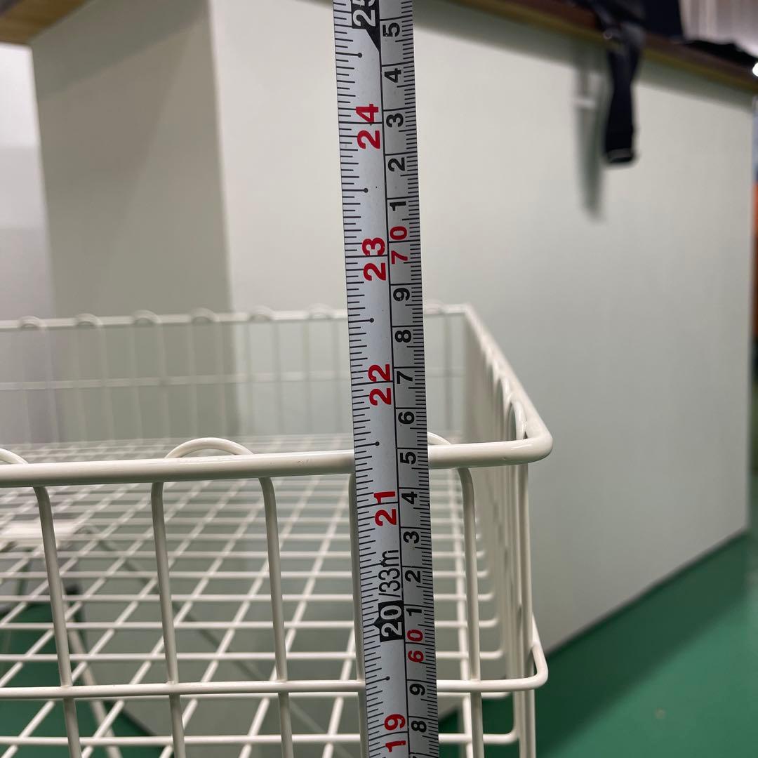 超美品！ バスケットワゴン ホワイト 60cm 店舗用 4台セット