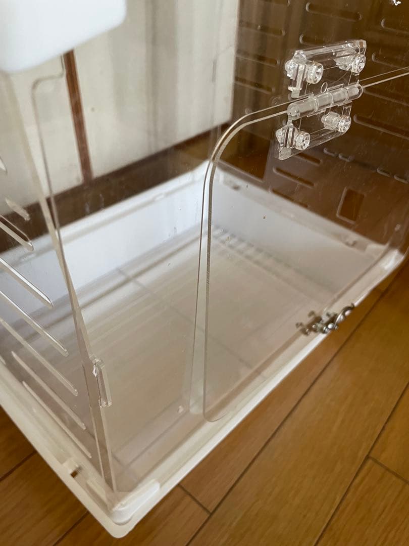 ら*い様 ケージ アクリル ケース モモンガ 鳥 小動物 クリア 透明 餌皿 止